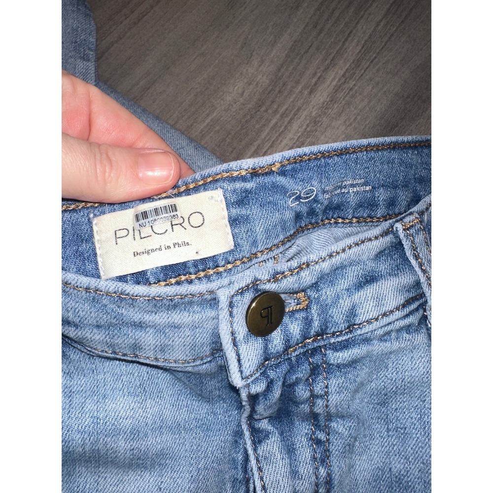 Z1 Pilcro Baggy Slim Boyfriend High-Rise Relaxed Jeans Distressed Light Wash 29 - Picture 9 of 12